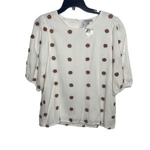 Pologram polka dot white top small